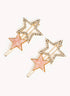 Marbelized Sparkle Star Duo Clip - Colors: Pink Pearlescence & Mother of Pearl White